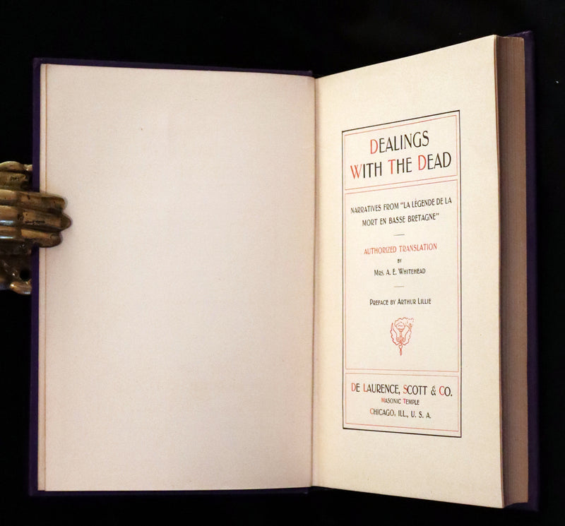 1900 Scarce First US Edition - DEALINGS WITH THE DEAD, Narratives From "La Légende de la Mort en Basse Bretagne"