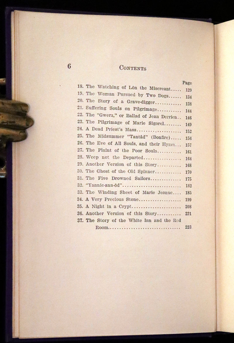 1900 Scarce First US Edition - DEALINGS WITH THE DEAD, Narratives From "La Légende de la Mort en Basse Bretagne"