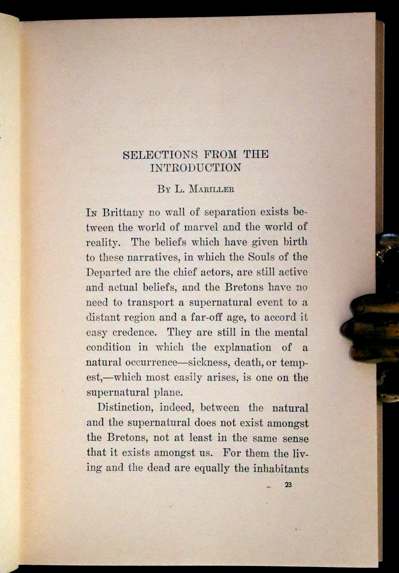 1900 Scarce First US Edition - DEALINGS WITH THE DEAD, Narratives From "La Légende de la Mort en Basse Bretagne"