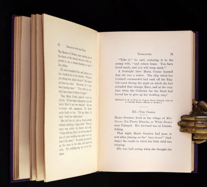 1900 Scarce First US Edition - DEALINGS WITH THE DEAD, Narratives From "La Légende de la Mort en Basse Bretagne"