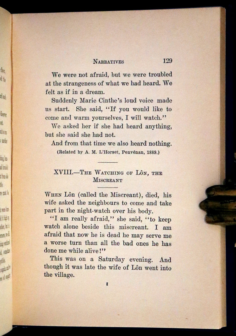 1900 Scarce First US Edition - DEALINGS WITH THE DEAD, Narratives From "La Légende de la Mort en Basse Bretagne"