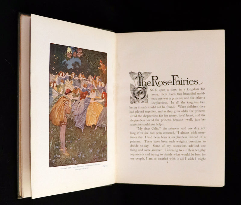 1911 Scarce First Edition - The Rose Fairies and Other Stories by Rose McCabe illustrated by Hope Dunlap.