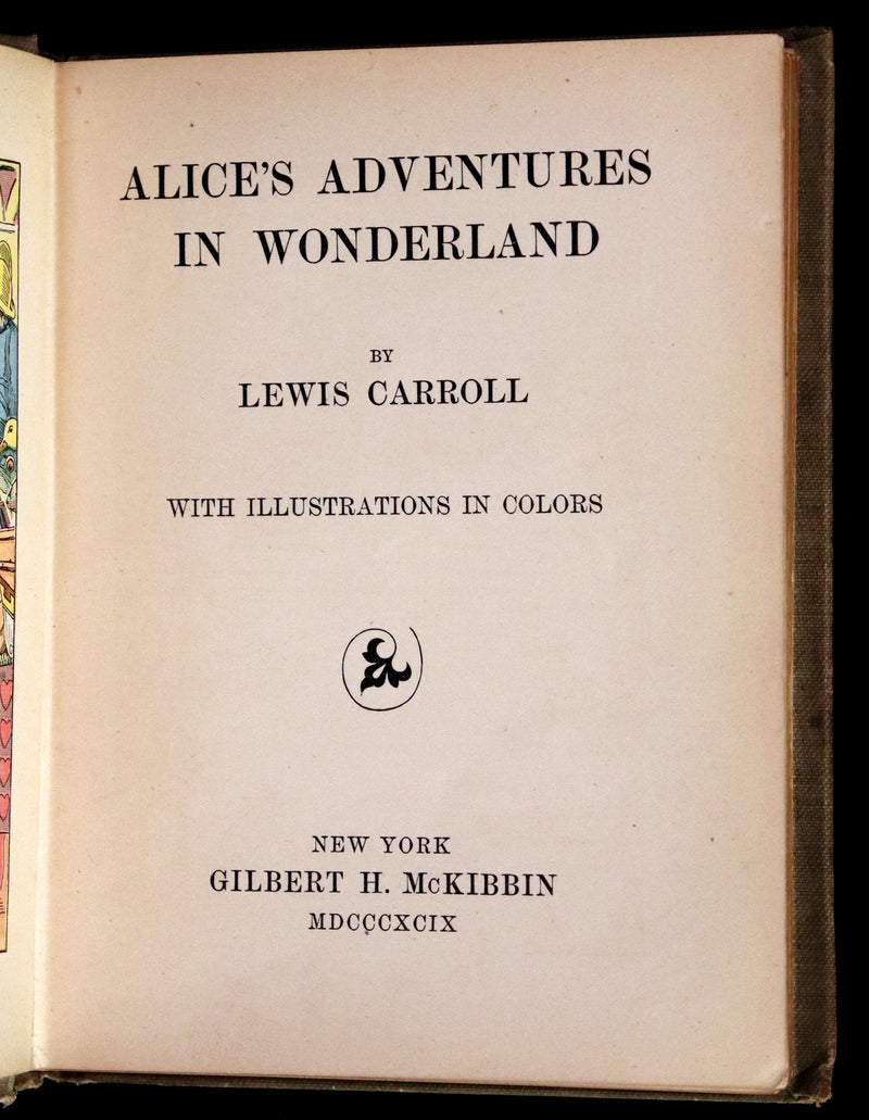 1899 Scarce McKibbin First Color Edition - ALICE'S ADVENTURES IN WONDERLAND by Lewis Carroll.