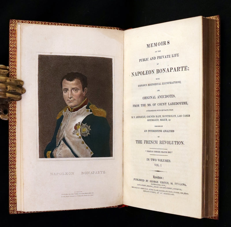 1827 Rare finely bound set by BAYNTUN ~ MEMOIRS OF THE PUBLIC AND PRIVATE LIFE OF NAPOLEON BONAPARTE.