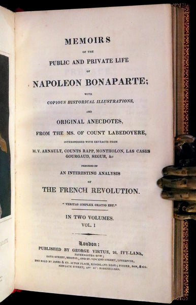 1827 Rare finely bound set by BAYNTUN ~ MEMOIRS OF THE PUBLIC AND PRIVATE LIFE OF NAPOLEON BONAPARTE.
