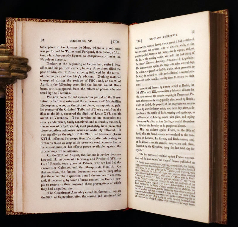 1827 Rare finely bound set by BAYNTUN ~ MEMOIRS OF THE PUBLIC AND PRIVATE LIFE OF NAPOLEON BONAPARTE.