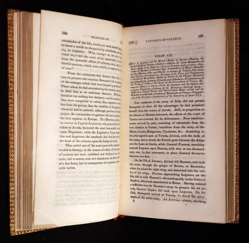 1827 Rare finely bound set by BAYNTUN ~ MEMOIRS OF THE PUBLIC AND PRIVATE LIFE OF NAPOLEON BONAPARTE.