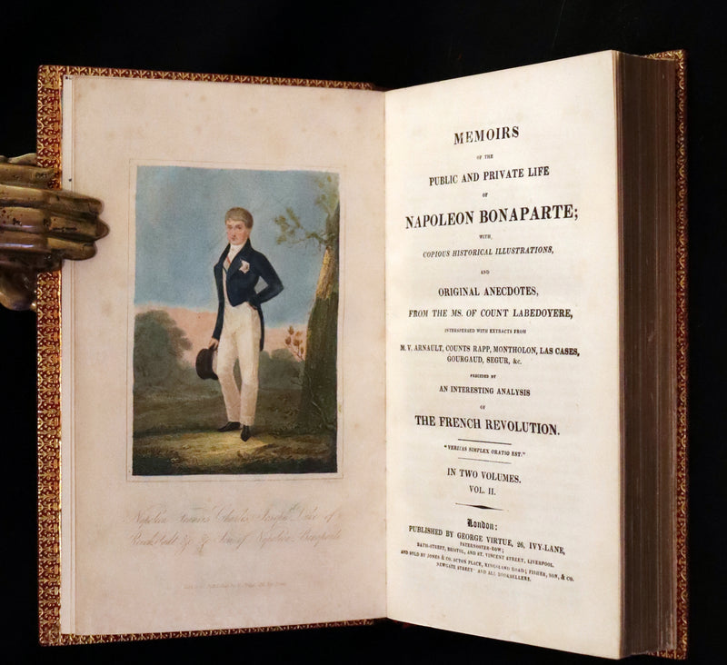 1827 Rare finely bound set by BAYNTUN ~ MEMOIRS OF THE PUBLIC AND PRIVATE LIFE OF NAPOLEON BONAPARTE.