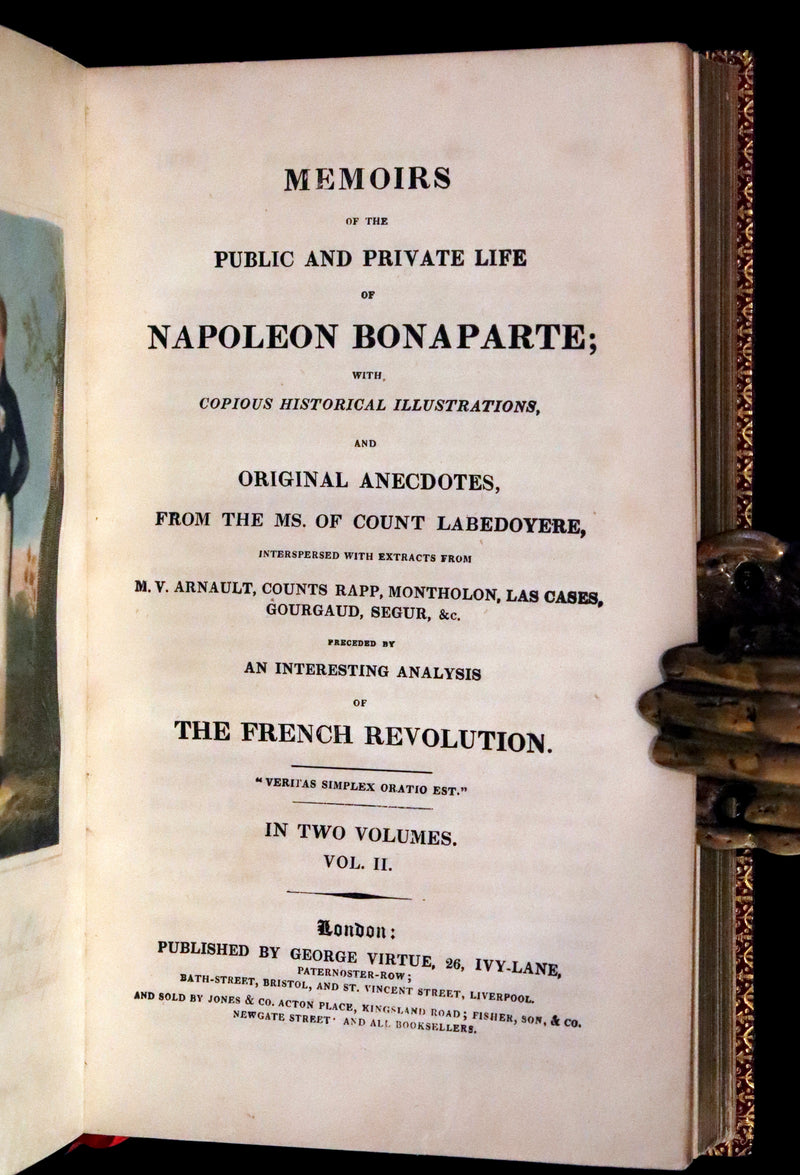 1827 Rare finely bound set by BAYNTUN ~ MEMOIRS OF THE PUBLIC AND PRIVATE LIFE OF NAPOLEON BONAPARTE.