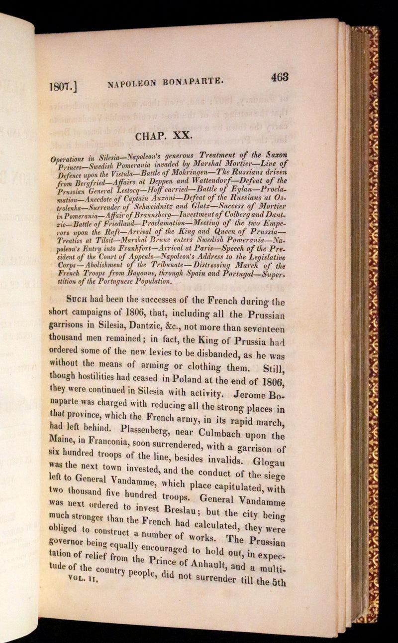 1827 Rare finely bound set by BAYNTUN ~ MEMOIRS OF THE PUBLIC AND PRIVATE LIFE OF NAPOLEON BONAPARTE.