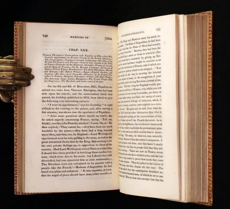 1827 Rare finely bound set by BAYNTUN ~ MEMOIRS OF THE PUBLIC AND PRIVATE LIFE OF NAPOLEON BONAPARTE.