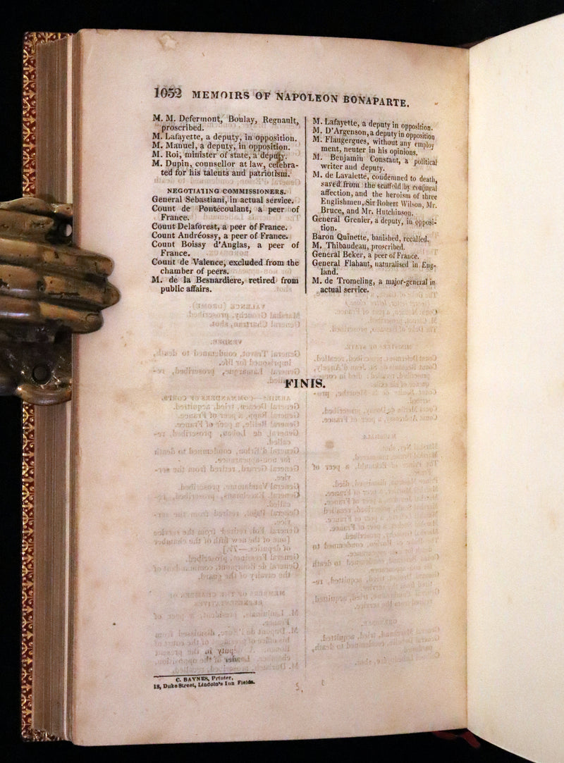 1827 Rare finely bound set by BAYNTUN ~ MEMOIRS OF THE PUBLIC AND PRIVATE LIFE OF NAPOLEON BONAPARTE.