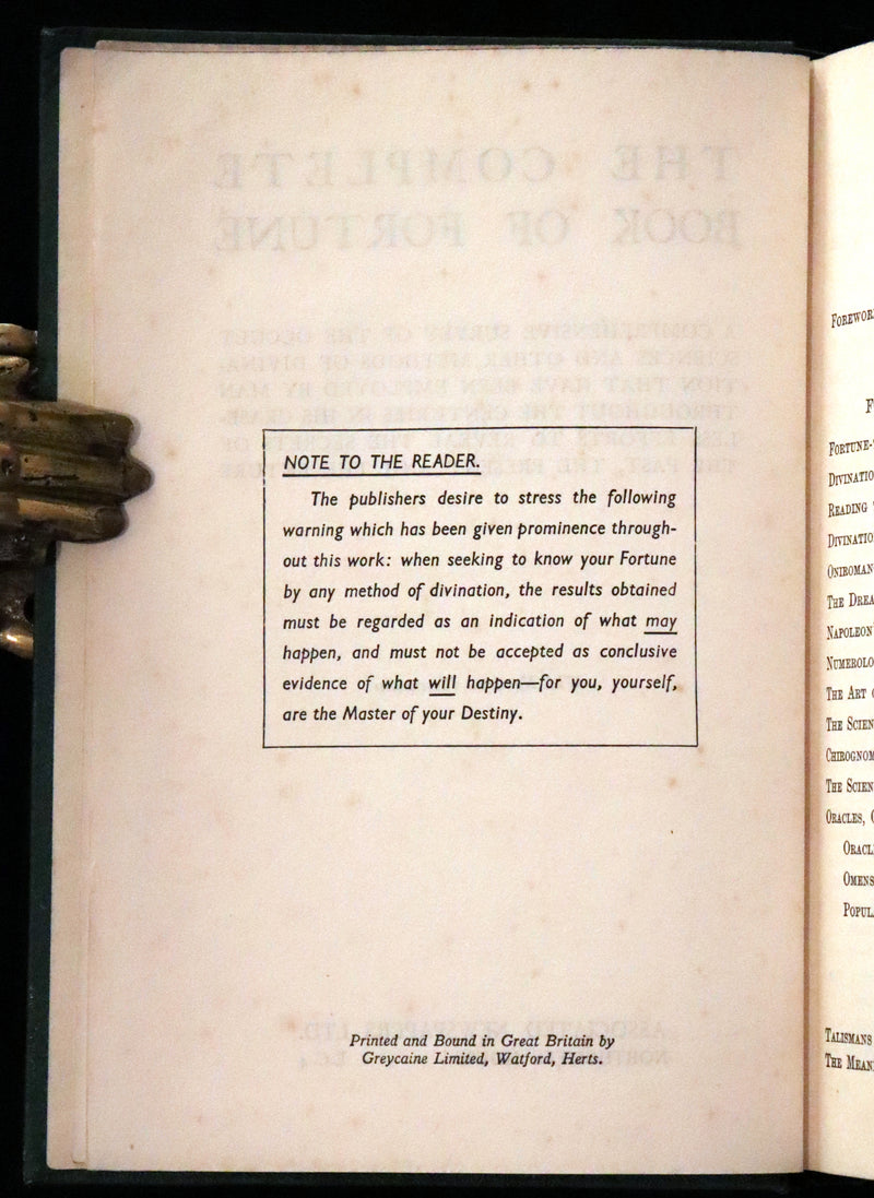 1935 Rare Book - The Complete Book of Fortune A Comprehensive Survey Of The Occult Sciences & Other Methods Of Divination.