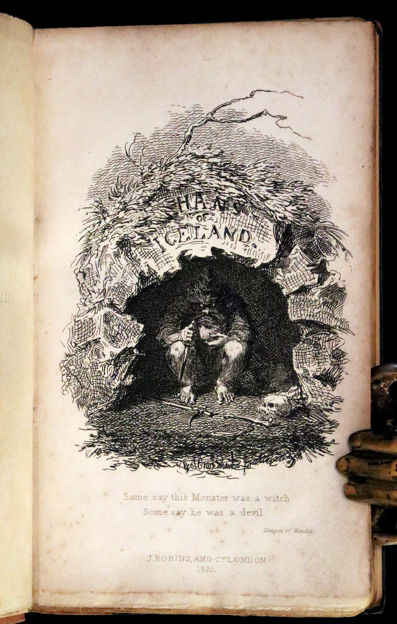 1825 Scarce First Edition - HANS of ICELAND by Victor Hugo Illustrated by Cruikshank. Gothic Novel.
