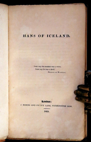 1825 Scarce First Edition - HANS of ICELAND by Victor Hugo Illustrated by Cruikshank. Gothic Novel.