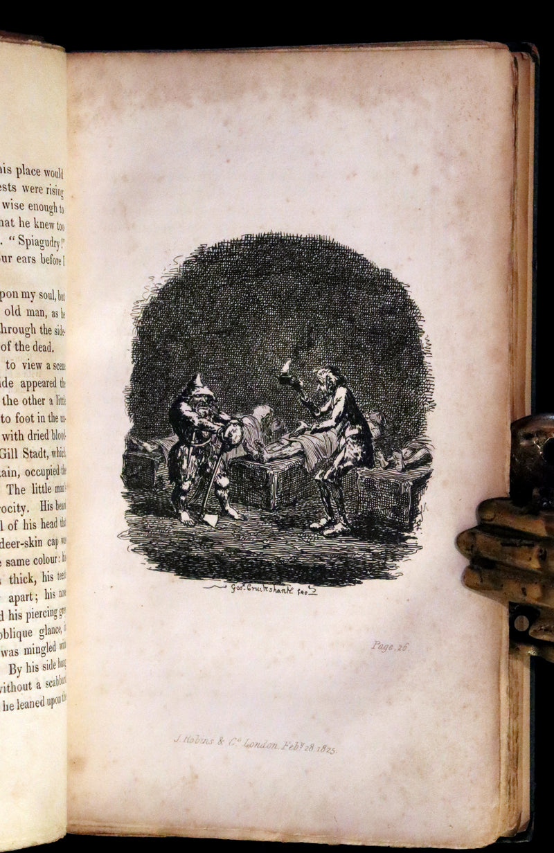 1825 Scarce First Edition - HANS of ICELAND by Victor Hugo Illustrated by Cruikshank. Gothic Novel.