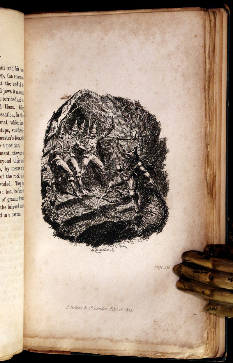 1825 Scarce First Edition - HANS of ICELAND by Victor Hugo Illustrated by Cruikshank. Gothic Novel.