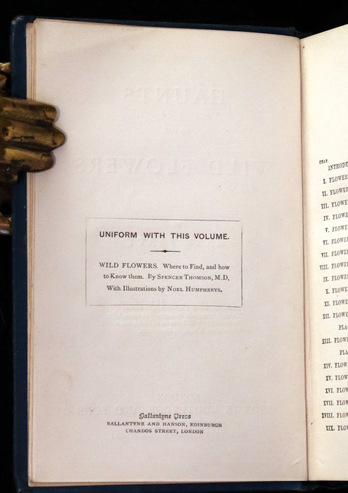 1880 Rare Book ~ Haunts of the Wild Flowers with 8 coloured plates by Anne Pratt.