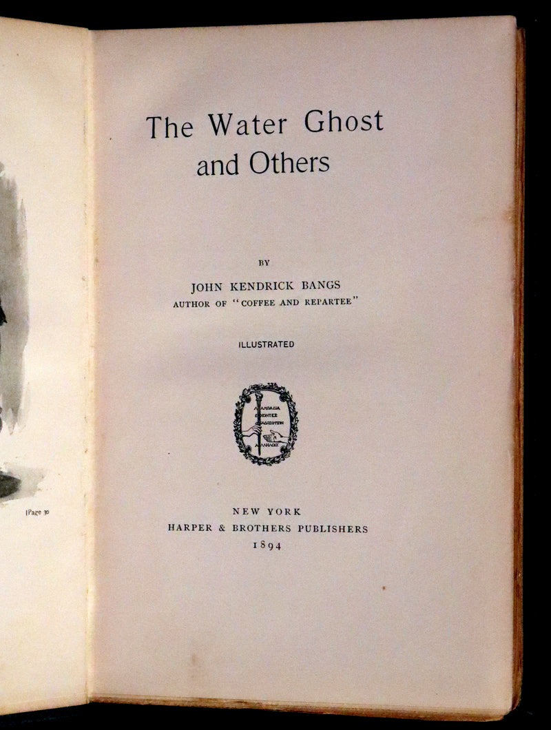 1894 Rare First Edition - THE WATER GHOST and other Ghost Stories by John Kendrick Bangs.