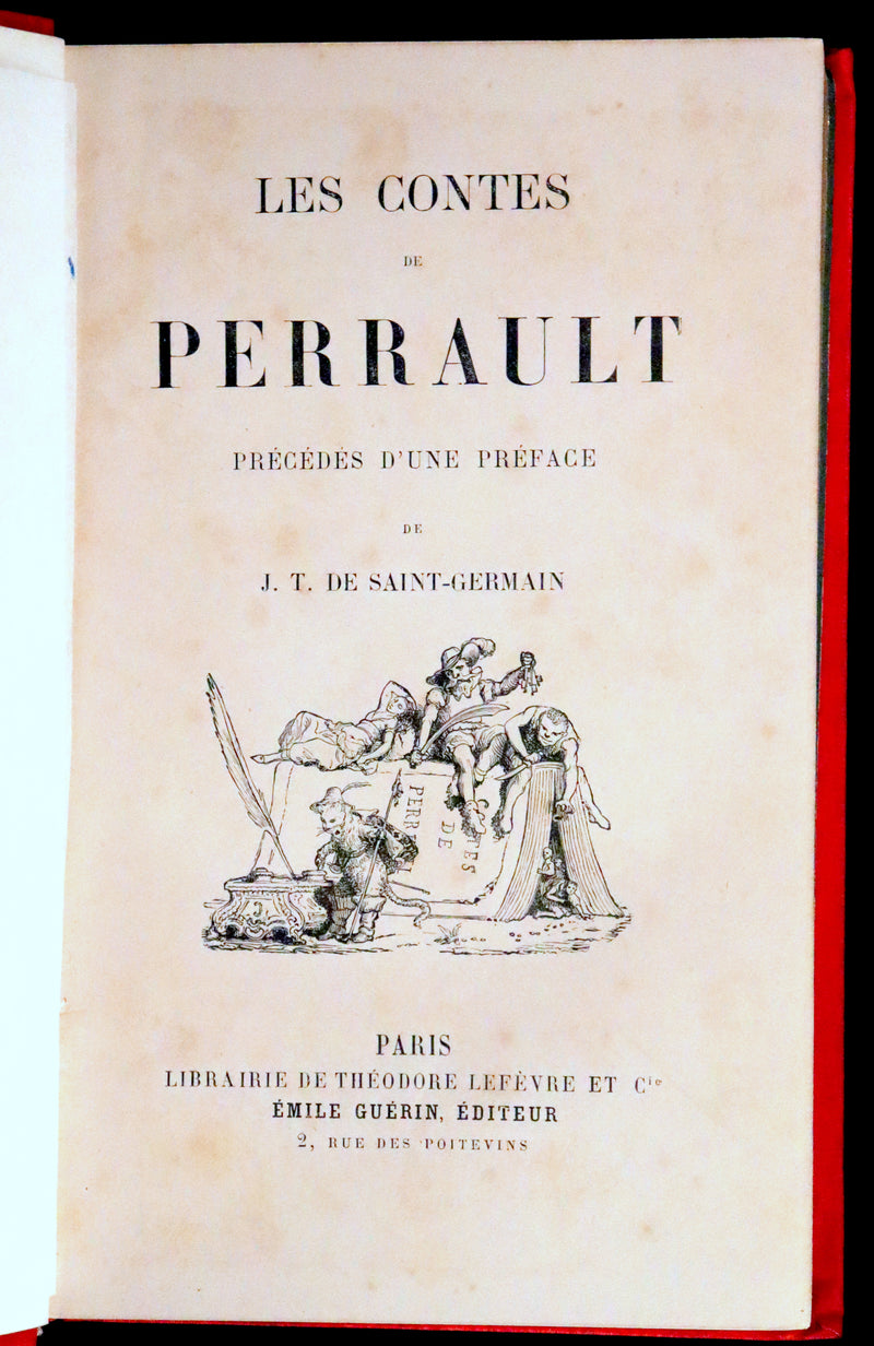 1890 Rare illustrated French Book ~ Contes de Perrault - Fairy Tales.