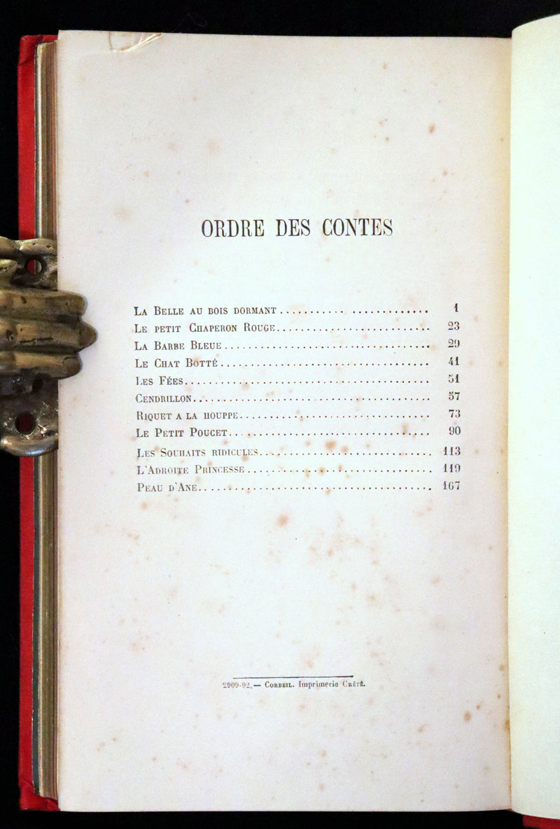 1890 Rare illustrated French Book ~ Contes de Perrault - Fairy Tales.