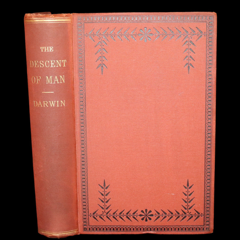 1889 Rare Book - CHARLES DARWIN - The DESCENT OF MAN and Selection in Relation to Sex.