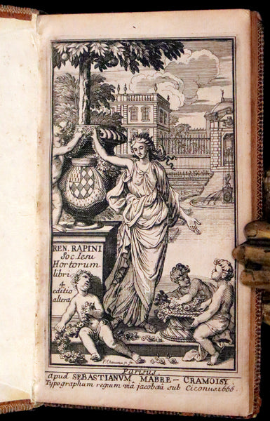 1666 Rare Latin Book - Rene Rapin's celebrated poem on GARDENS - Hortorum libri IV.