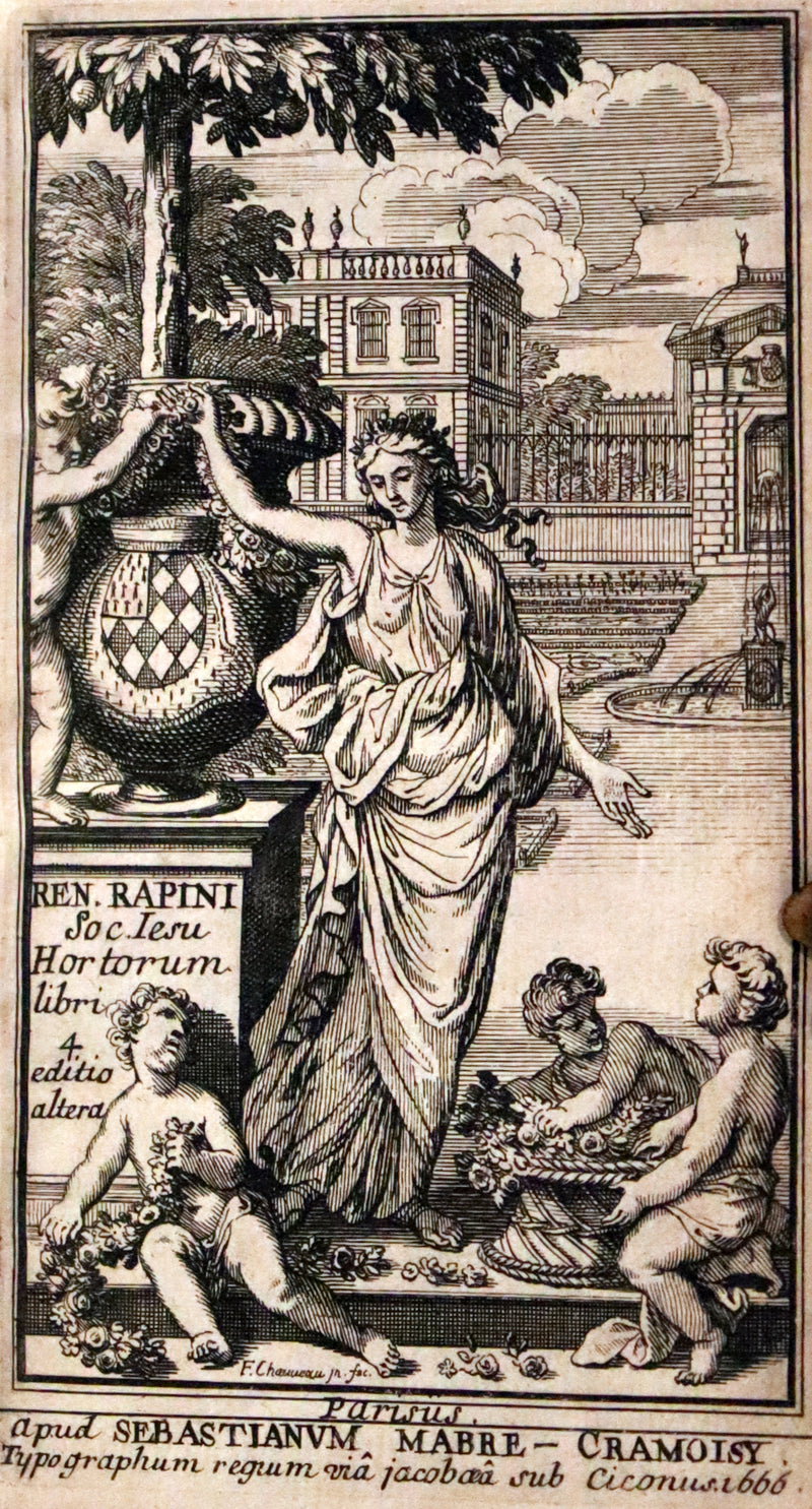 1666 Rare Latin Book - Rene Rapin's celebrated poem on GARDENS - Hortorum libri IV.
