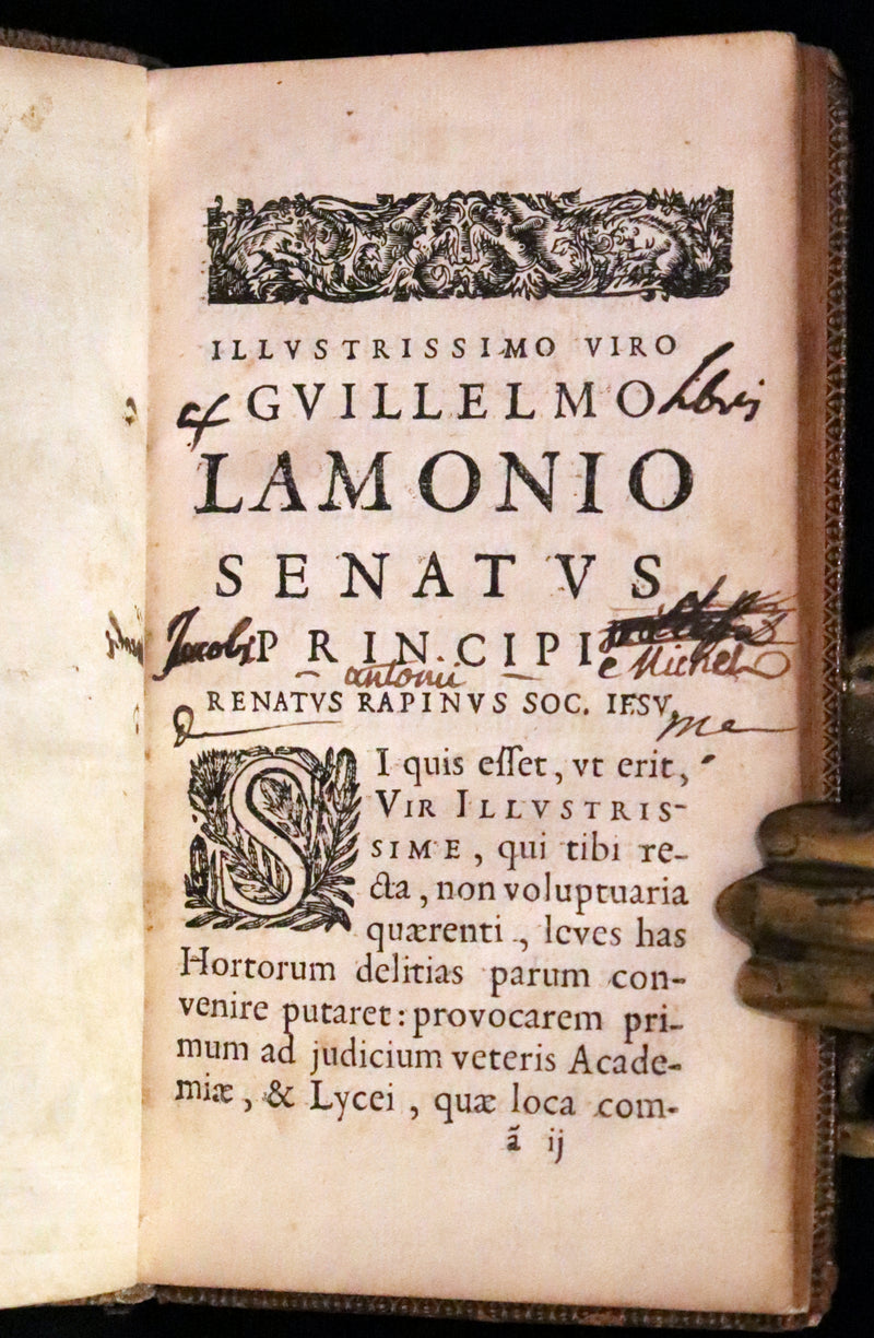 1666 Rare Latin Book - Rene Rapin's celebrated poem on GARDENS - Hortorum libri IV.