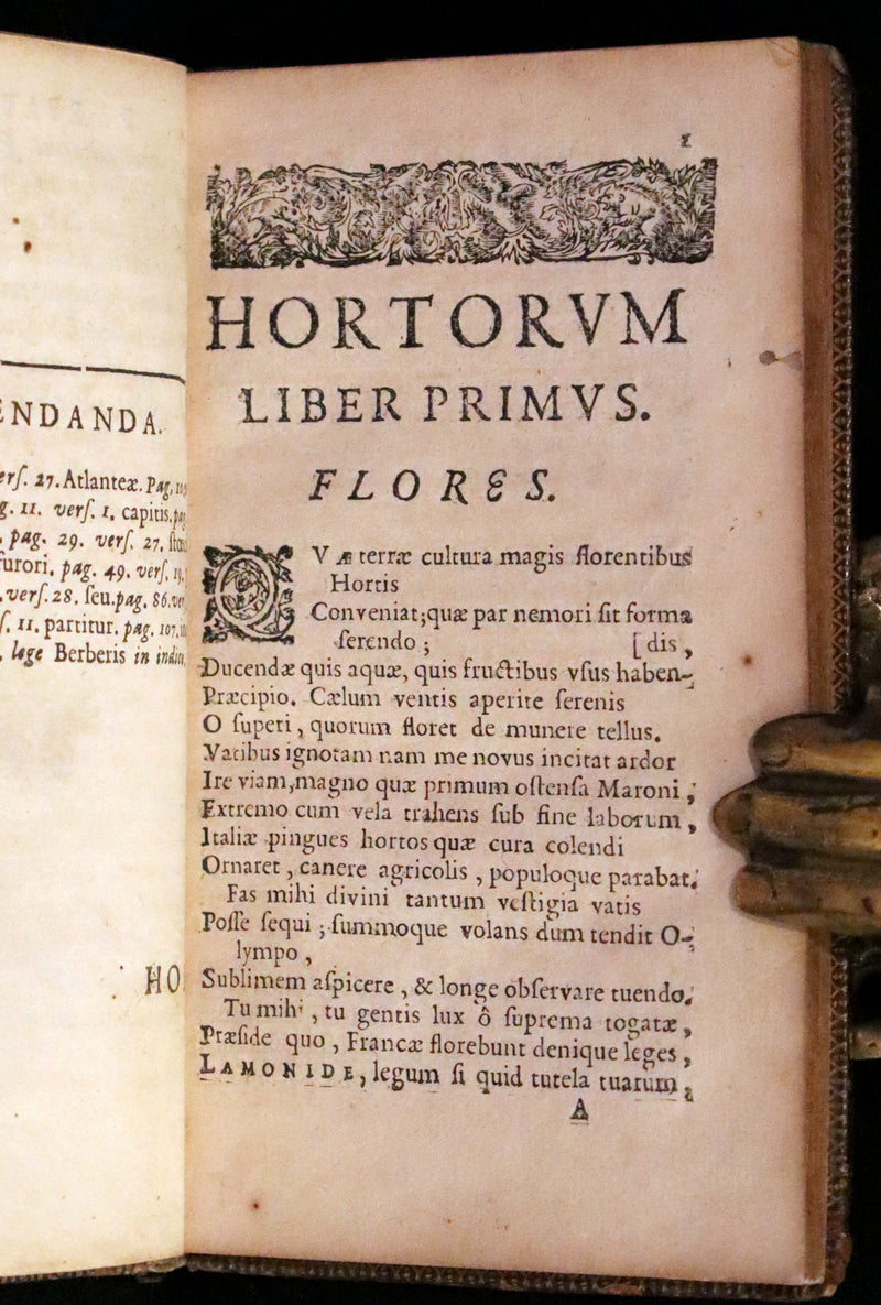 1666 Rare Latin Book - Rene Rapin's celebrated poem on GARDENS - Hortorum libri IV.