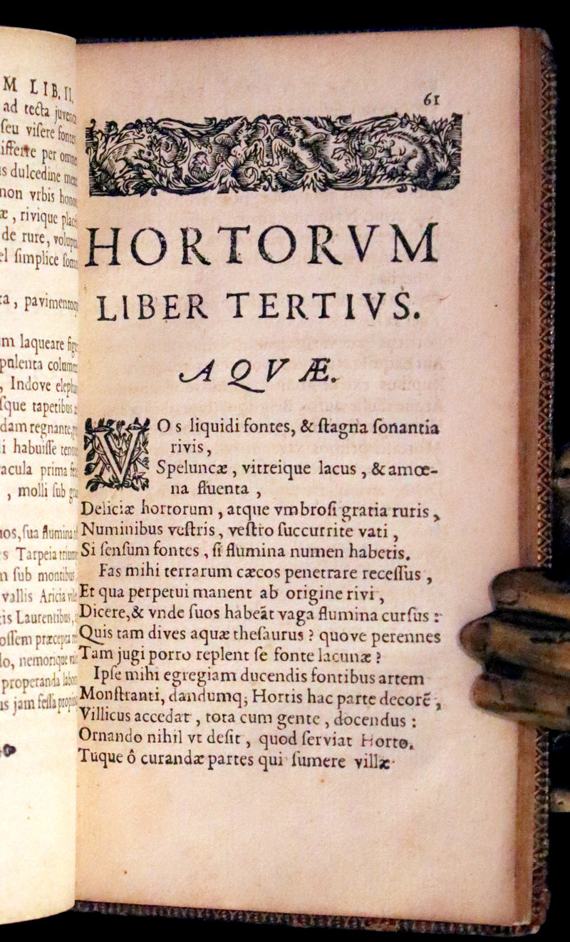 1666 Rare Latin Book - Rene Rapin's celebrated poem on GARDENS - Hortorum libri IV.