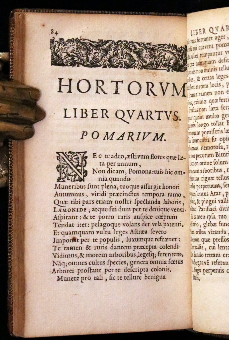 1666 Rare Latin Book - Rene Rapin's celebrated poem on GARDENS - Hortorum libri IV.