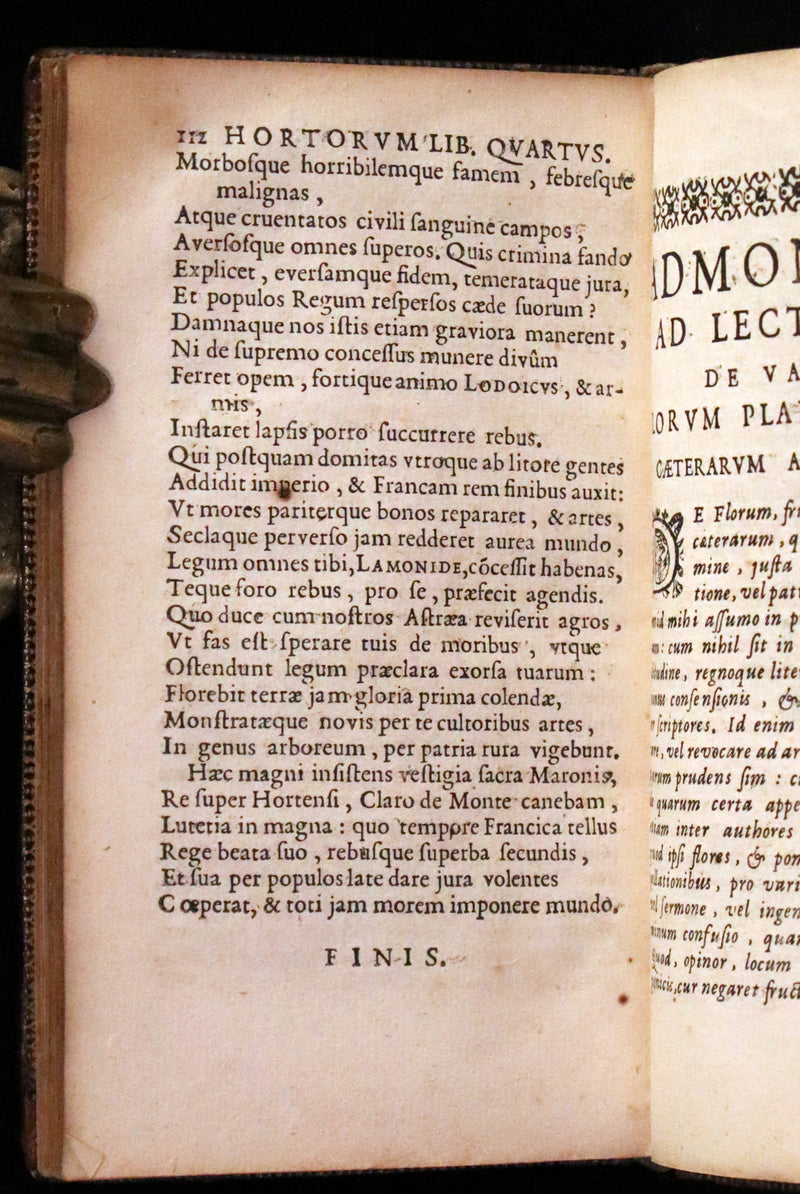 1666 Rare Latin Book - Rene Rapin's celebrated poem on GARDENS - Hortorum libri IV.