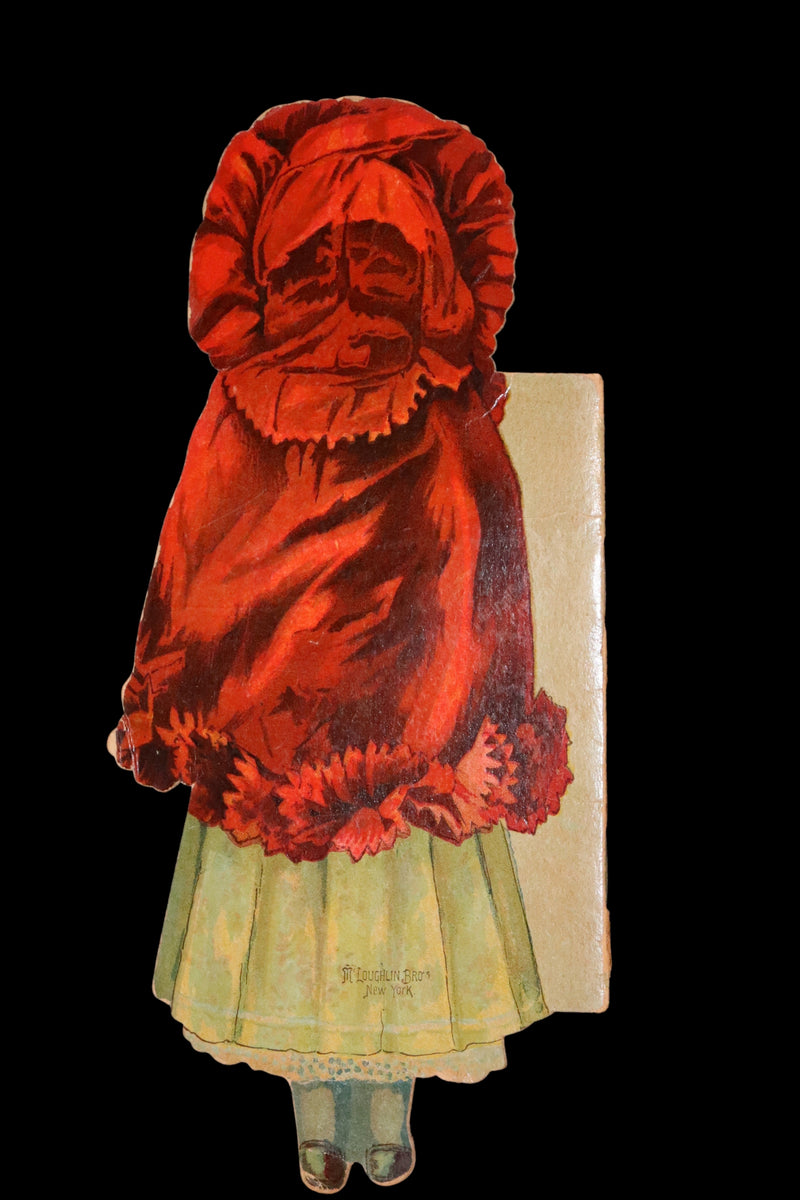 1895 Rare Book - Little Red Riding Hood, Dolly's Aventures. Shape Book by McLoughlin.