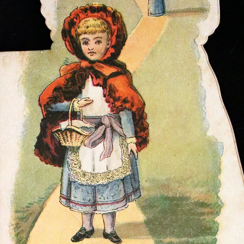1895 Rare Book - Little Red Riding Hood, Dolly's Aventures. Shape Book by McLoughlin.