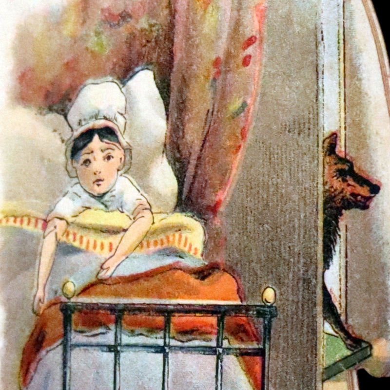 1895 Rare Book - Little Red Riding Hood, Dolly's Aventures. Shape Book by McLoughlin.