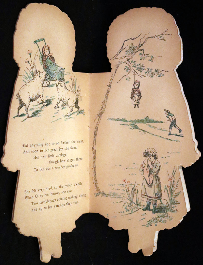 1895 Rare Book - Little Red Riding Hood, Dolly's Aventures. Shape Book by McLoughlin.