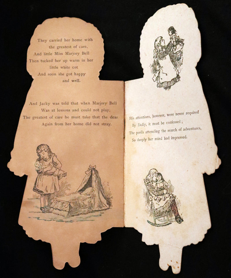 1895 Rare Book - Little Red Riding Hood, Dolly's Aventures. Shape Book by McLoughlin.