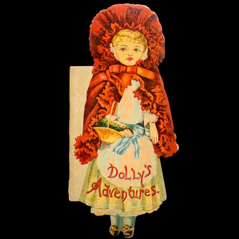 1895 Rare Book - Little Red Riding Hood, Dolly's Aventures. Shape Book by McLoughlin.