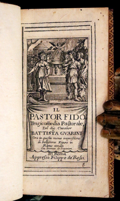 1650 Rare Italian Book - IL PASTOR FIDO by Giovanni Battista Guarini illustrated.