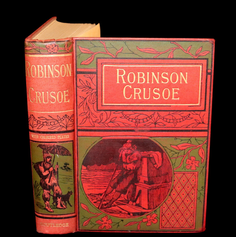 1901 Rare Book - THE LIFE and ADVENTURES OF ROBINSON CRUSOE Illustrated by J. D. Watson.