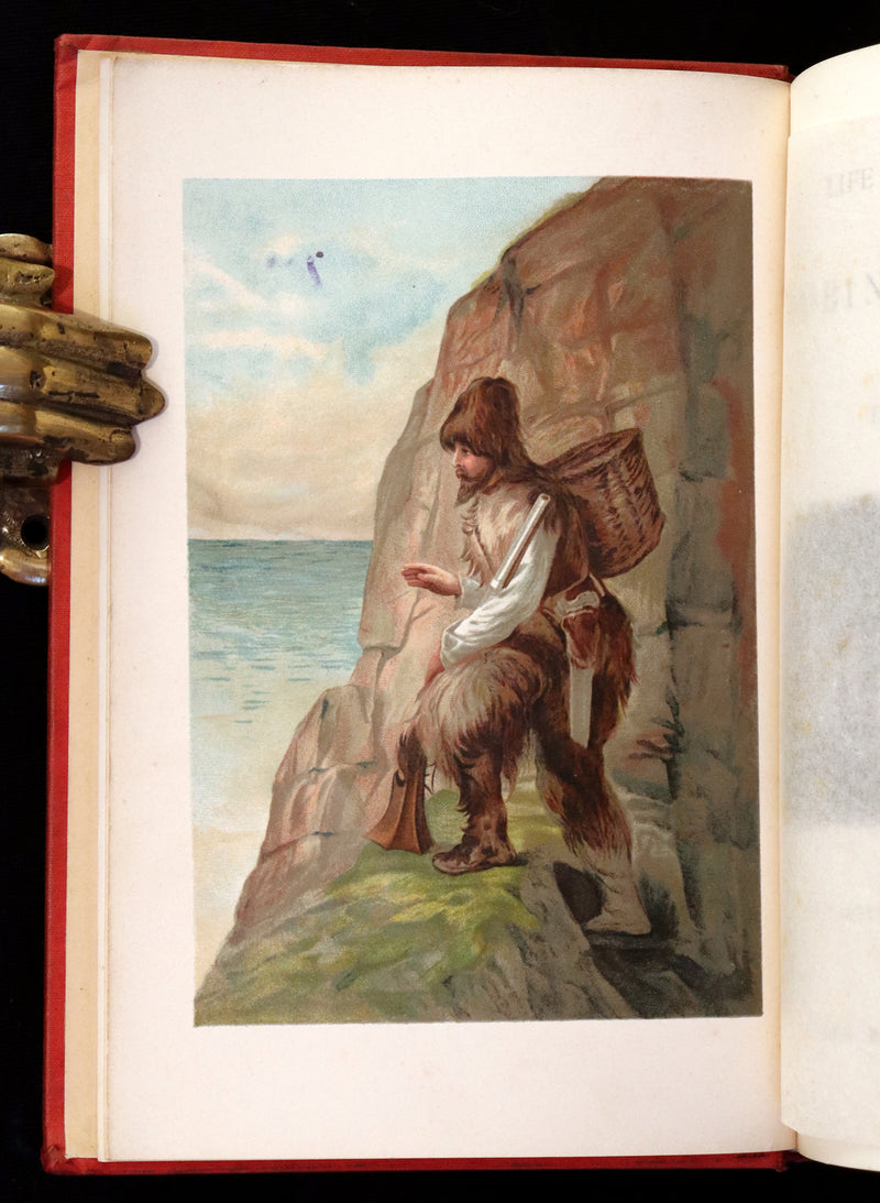 1901 Rare Book - THE LIFE and ADVENTURES OF ROBINSON CRUSOE Illustrated by J. D. Watson.