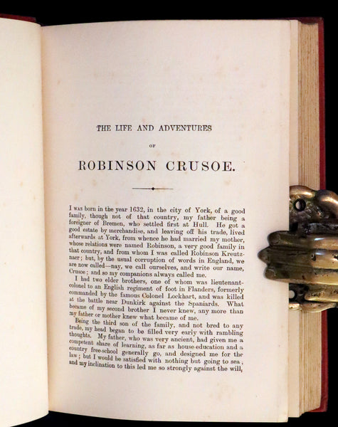 1901 Rare Book - THE LIFE and ADVENTURES OF ROBINSON CRUSOE Illustrated by J. D. Watson.