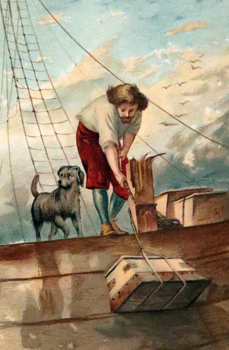 1901 Rare Book - THE LIFE and ADVENTURES OF ROBINSON CRUSOE Illustrated by J. D. Watson.