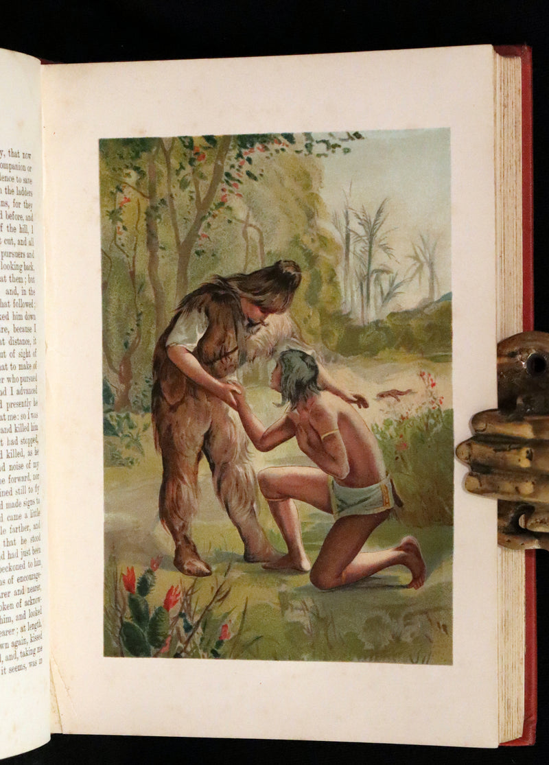 1901 Rare Book - THE LIFE and ADVENTURES OF ROBINSON CRUSOE Illustrated by J. D. Watson.