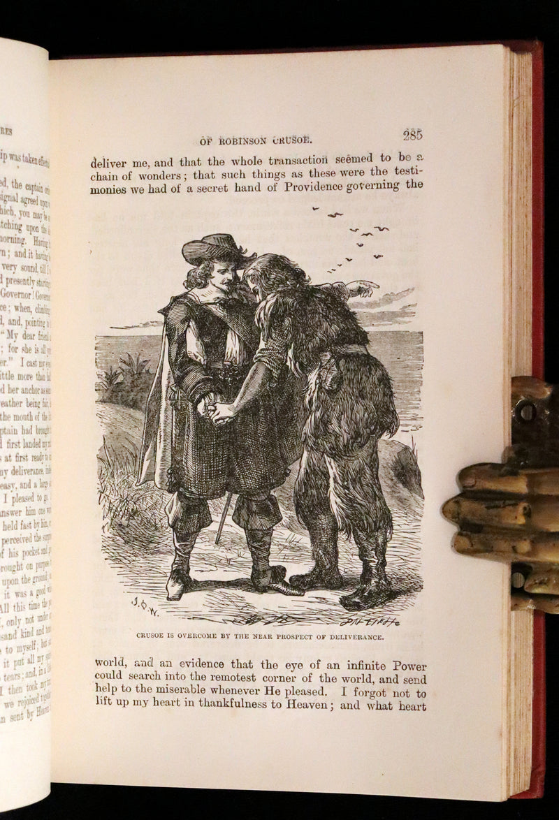 1901 Rare Book - THE LIFE and ADVENTURES OF ROBINSON CRUSOE Illustrated by J. D. Watson.