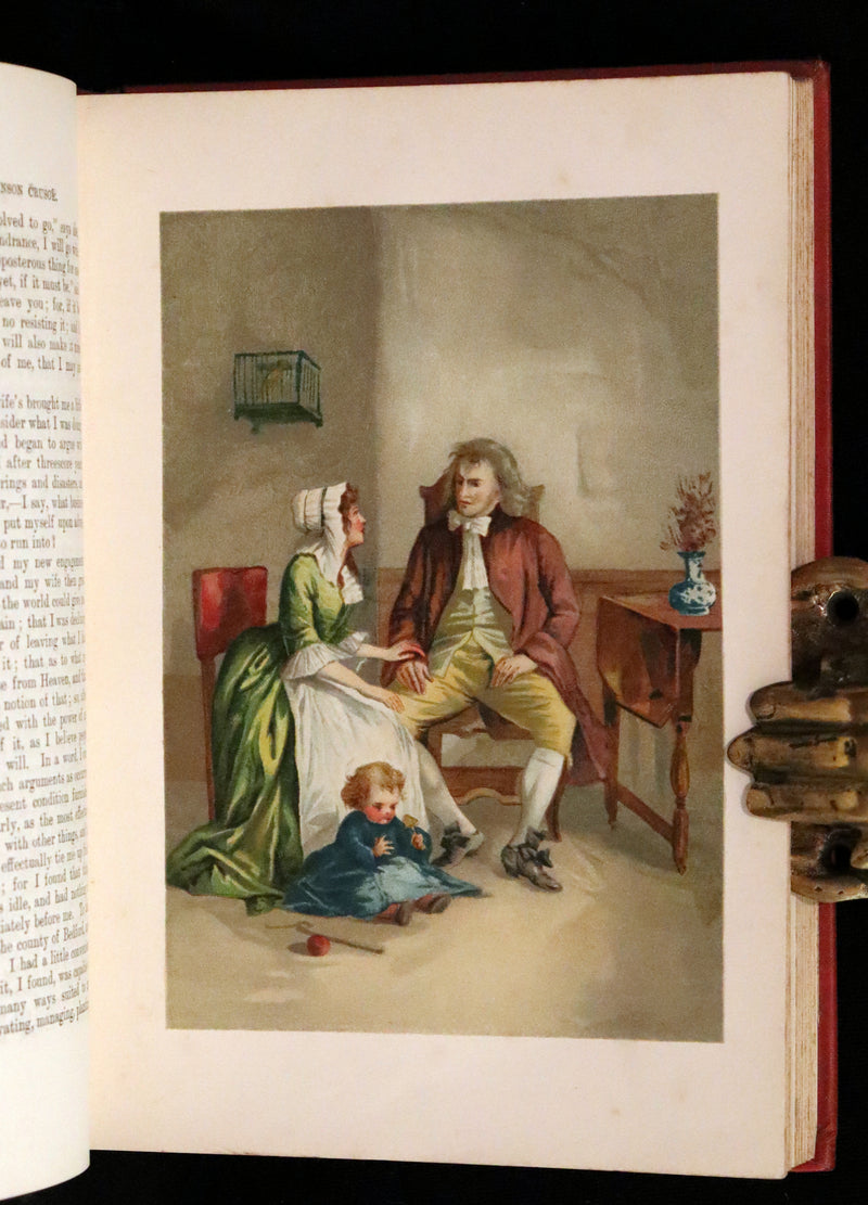 1901 Rare Book - THE LIFE and ADVENTURES OF ROBINSON CRUSOE Illustrated by J. D. Watson.