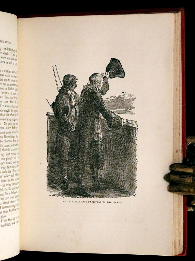 1901 Rare Book - THE LIFE and ADVENTURES OF ROBINSON CRUSOE Illustrated by J. D. Watson.