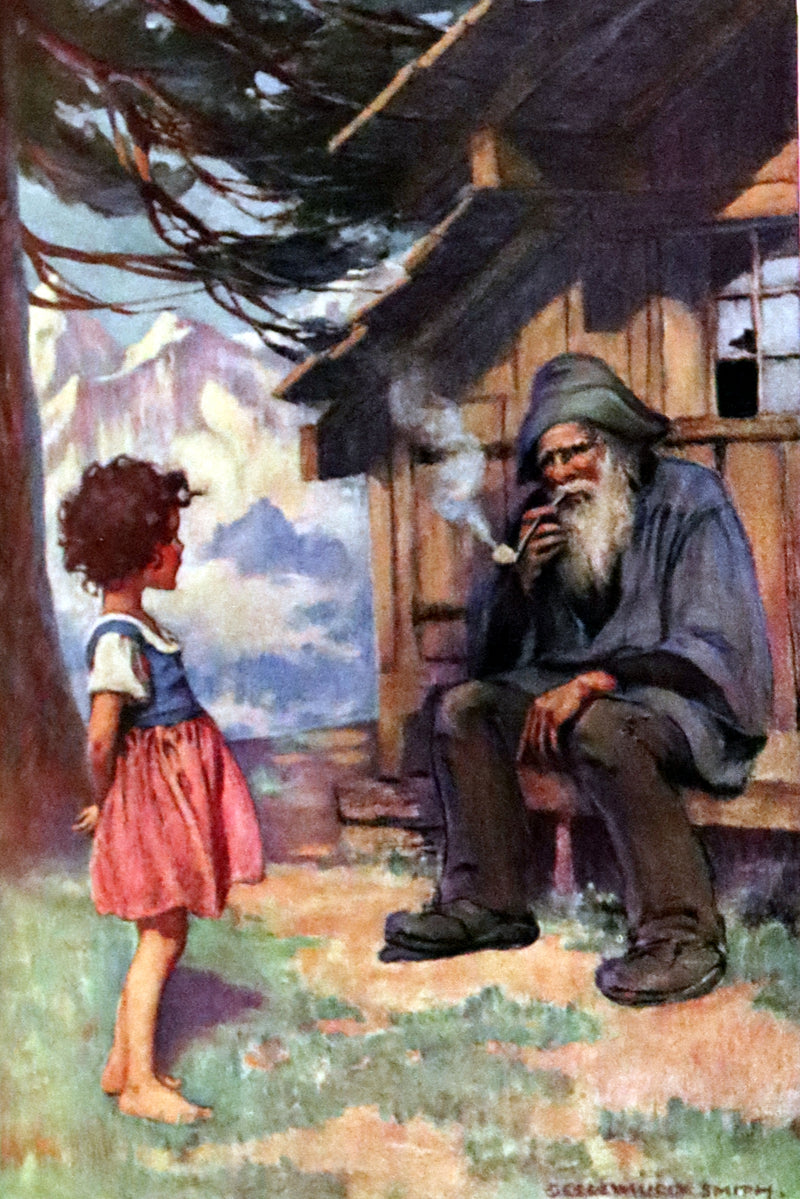 1922 Rare Book - HEIDI by Johanna Spyri illustrated in color by Jessie Willcox Smith.