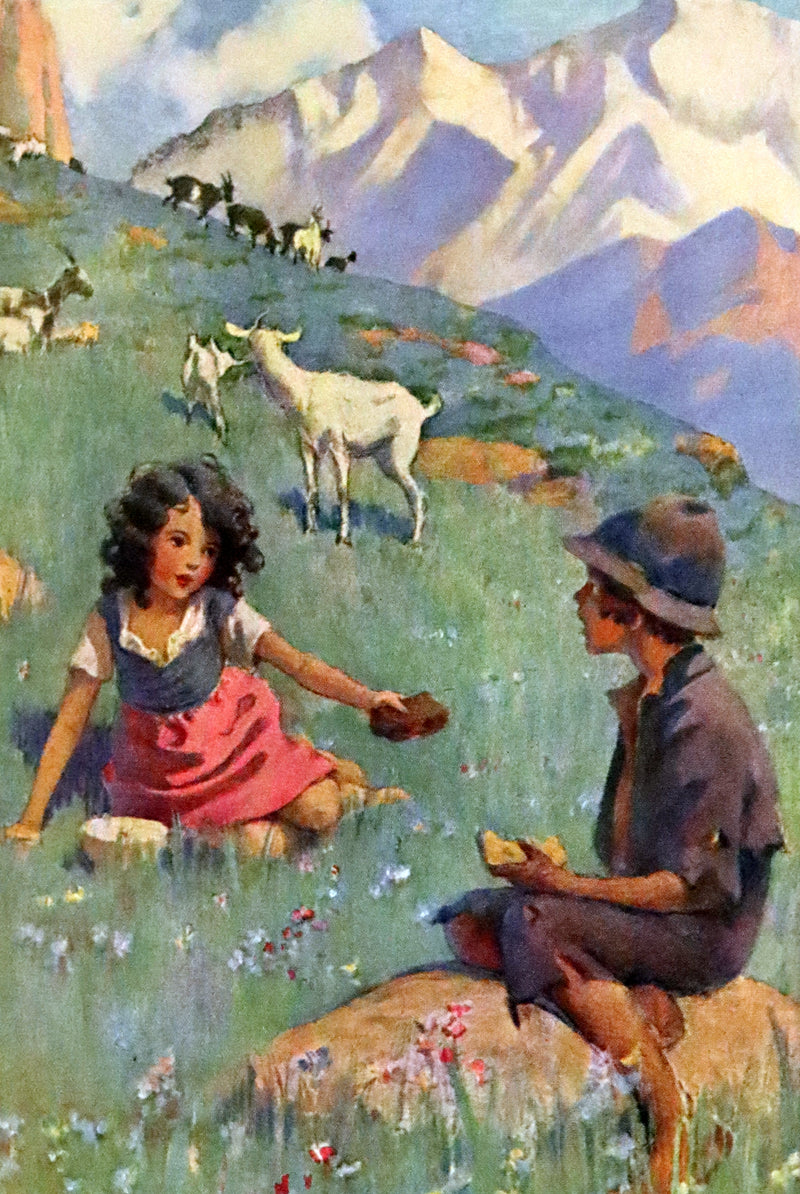 1922 Rare Book - HEIDI by Johanna Spyri illustrated in color by Jessie Willcox Smith.
